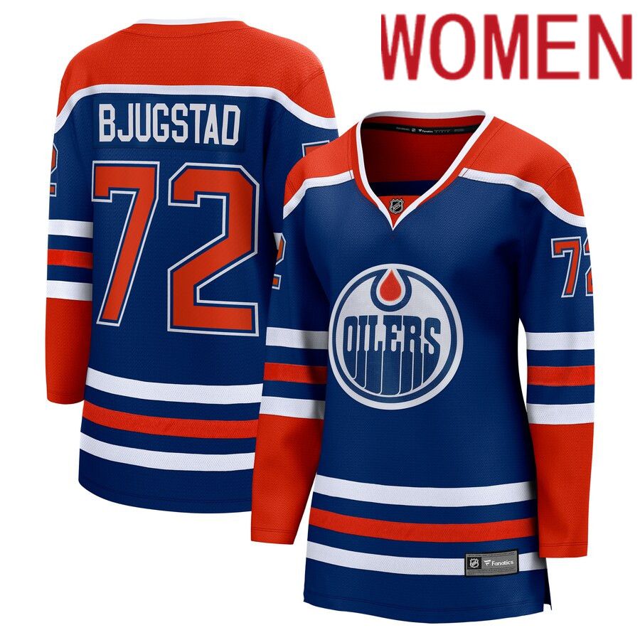Women Edmonton Oilers #72 Nick Bjugstad Fanatics Branded Royal Home Breakaway NHL Jersey->women nhl jersey->Women Jersey